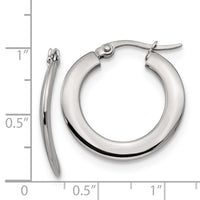 Stainless Steel Polished Hoop Earrings