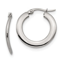 Stainless Steel Polished Hoop Earrings