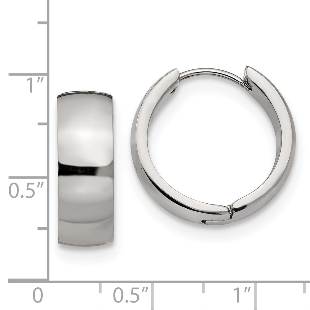 Stainless Steel Polished 6mm Hinged Hoop Earrings