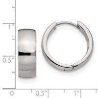 Stainless Steel Polished 6mm Hinged Hoop Earrings