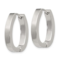 Stainless Steel Polished 4mm Hinged Hoop Earrings