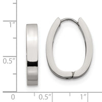 Stainless Steel Polished 4mm Hinged Hoop Earrings
