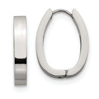 Stainless Steel Polished 4mm Hinged Hoop Earrings