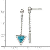Stainless Steel Polished w/Reconstructed Howlite Post Dangle Earring