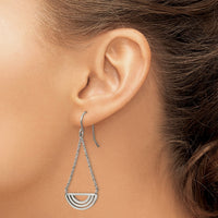 Stainless Steel Polished Dangle Shepherd Hook Earrings