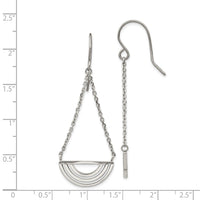 Stainless Steel Polished Dangle Shepherd Hook Earrings