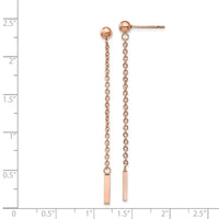 Stainless Steel Polished Rose IP-plated Post Dangle Earrings