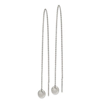 Stainless Steel Polished Disc Dangle Threader Earrings