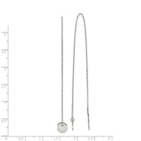 Stainless Steel Polished Disc Dangle Threader Earrings