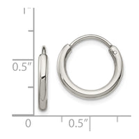 Stainless Steel Polished 2mm Endless Hoop Earrings