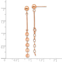 Stainless Steel Polished Rose IP-plated Post Dangle Earrings