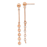 Stainless Steel Polished Rose IP-plated Post Dangle Earrings