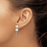 Stainless Steel Polished Discs w/Bar Post Dangle Earrings