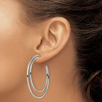 Stainless Steel Polished Post Hoop Earrings