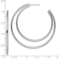 Stainless Steel Polished Post Hoop Earrings