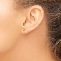 Stainless Steel Polished Laser cut Yellow IP-plated 5mm Ball Post Earrings
