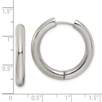 Stainless Steel Polished 4mm Hinged Hoop Earrings