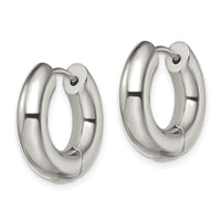 Stainless Steel Polished 5mm Hinged Hoop Earrings