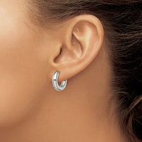 Stainless Steel Polished 5mm Hinged Hoop Earrings