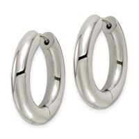 Stainless Steel Polished 5mm Hinged Hoop Earrings