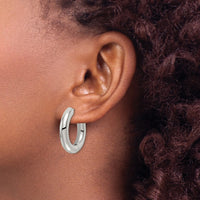 Stainless Steel Polished 5mm Hinged Hoop Earrings