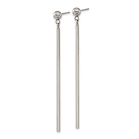Stainless Steel Polished Bar Post Dangle Earrings