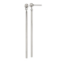 Stainless Steel Polished Bar Post Dangle Earrings