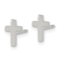 Stainless Steel Polished Cross Earrings