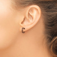Stainless Steel Brushed Brown IP-plated 2mm Hinged Hoop Earrings