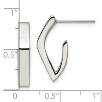 Stainless Steel Polished J Post Earrings