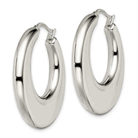 Stainless Steel Polished 35mm Diameter Hollow Hoop Earrings