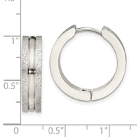 Stainless Steel Polished Laser Cut 8mm Hinged Hoop Earrings