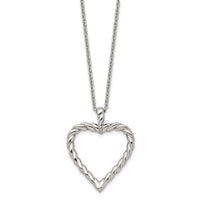 Stainless Steel Polished Twisted Heart 18in Necklace