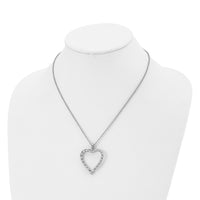 Stainless Steel Polished Twisted Heart 18in Necklace