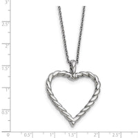 Stainless Steel Polished Twisted Heart 18in Necklace