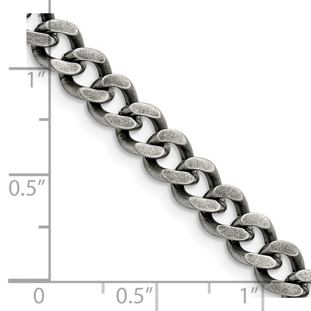 Stainless Steel Oxidized 7.5mm 24in Curb Chain