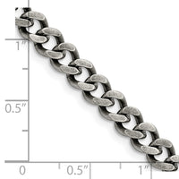 Stainless Steel Oxidized 7.5mm 24in Curb Chain