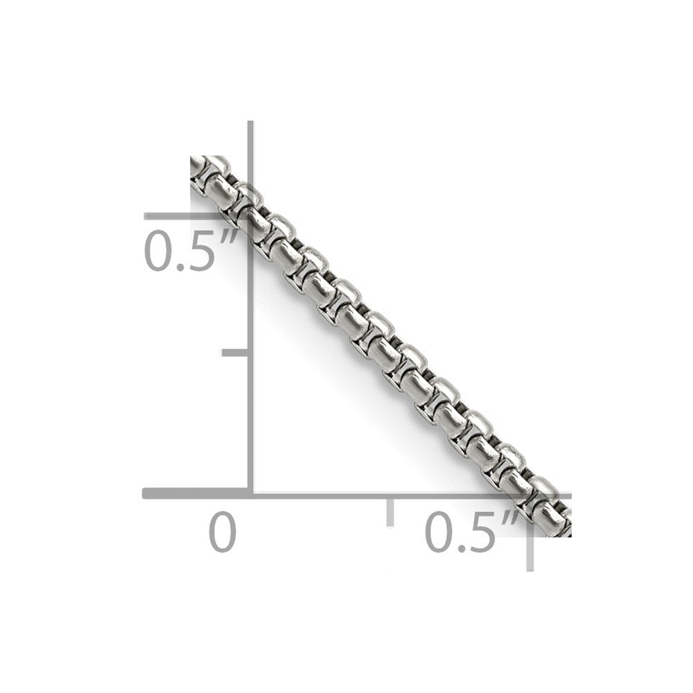 Stainless Steel Polished 2.5mm 20in Fancy Box Chain