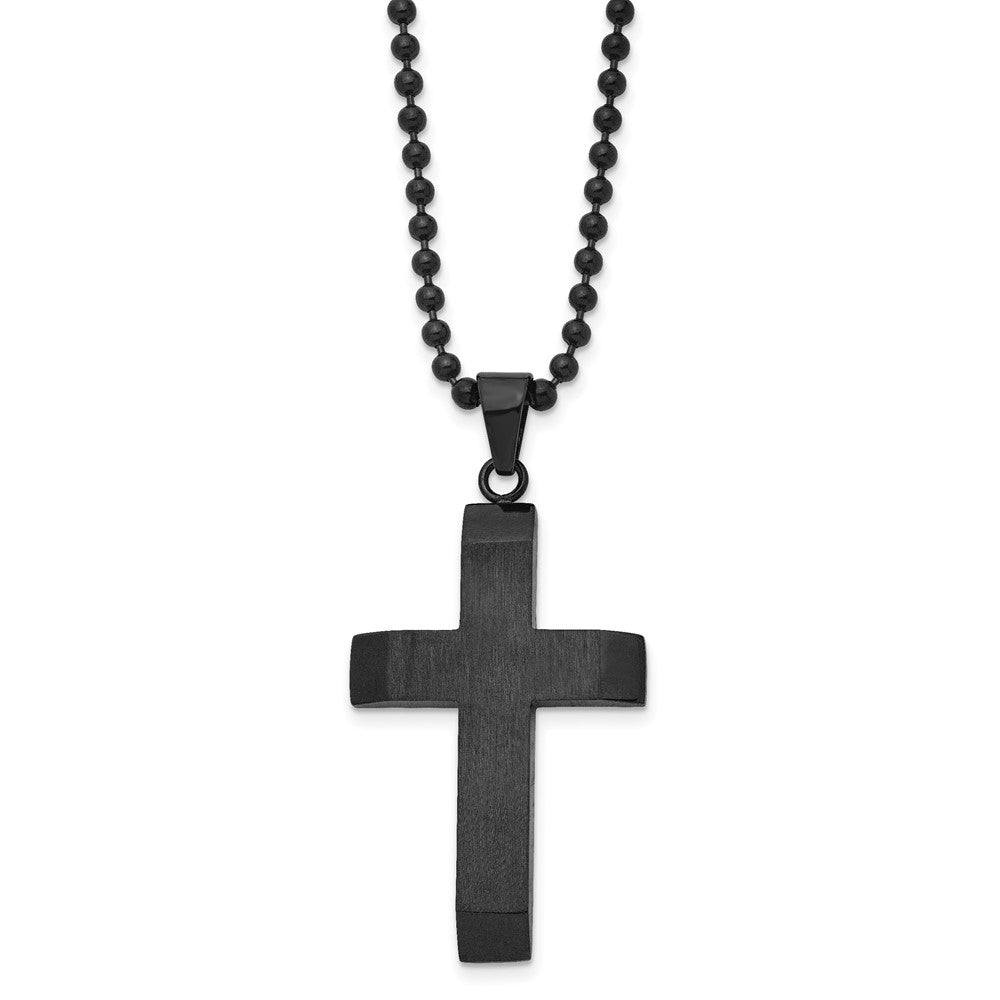 Black chain necklace with cross top