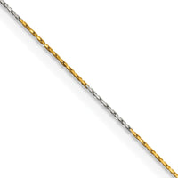 White & Yellow Rhodium over Brass 0.85mm Fancy Chain