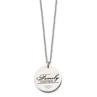 Stainless Steel Polished and Enameled Family Tree of Life 22in Necklace