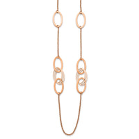 Stainless Steel Polished Rose IP-plated 32in Necklace