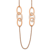Stainless Steel Polished Rose IP-plated 32in Necklace
