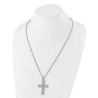 Stainless Steel Polished Yellow IP-plated 24in Cross Necklace