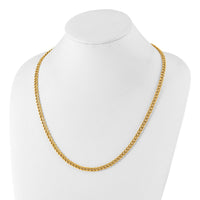 Stainless Steel Polished Yellow IP 24in Curb 5mm Chain Necklace