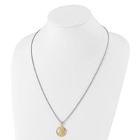 Stainless Steel Polished Yellow IP-plated Jesus 22in Necklace