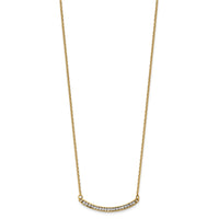 Stainless Steel Polished Yellow IP Curved Bar w/Clear Preciosa w/2in ext. N