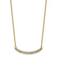 Stainless Steel Polished Yellow IP Curved Bar w/Clear Preciosa w/2in ext. N