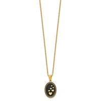 Stainless Steel Polished Yellow IP-plated Hearts 15in w/2.5 ext. Necklace