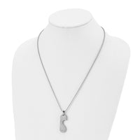 Chisel Stainless Steel Polished Rose IP-plated with CZ Heart Pendants on 22 inch Ball Chain Necklace Set